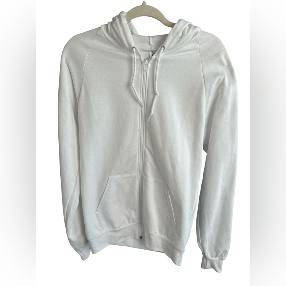 Marky G Apparel Men’s White Fleece Zip Hoodie Size M